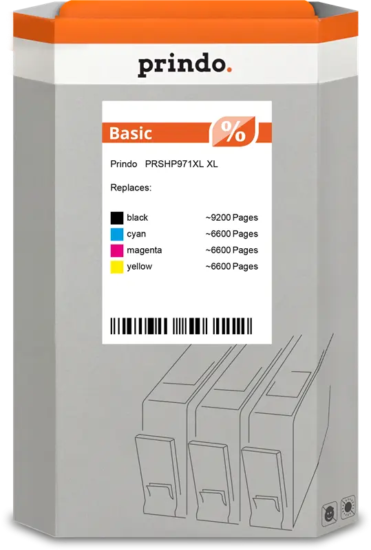 Prindo Basic XL Multipack Schwarz / Cyan / Magenta / Gelb (PRSHP971XL)