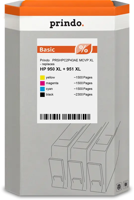 Prindo Basic XL Multipack Schwarz / Cyan / Magenta / Gelb (PRSHPC2P43AE MCVP)