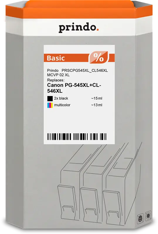 Prindo Basic XL Multipack Schwarz / mehrere Farben (PRSCPG545XL_CL546XL MCVP 02)