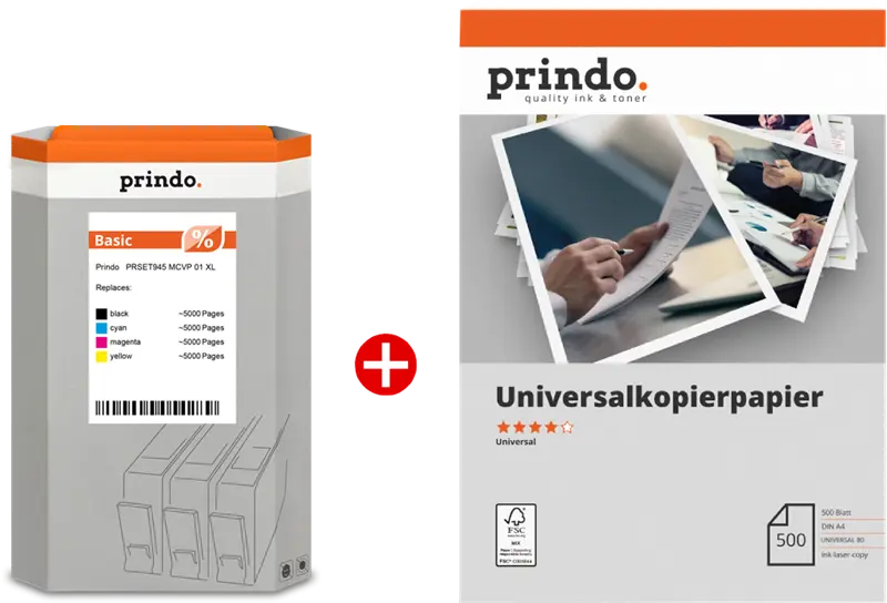 Prindo Basic XL Schwarz / Cyan / Magenta / Gelb / Weiss Value Pack PRSET945 MCVP 01