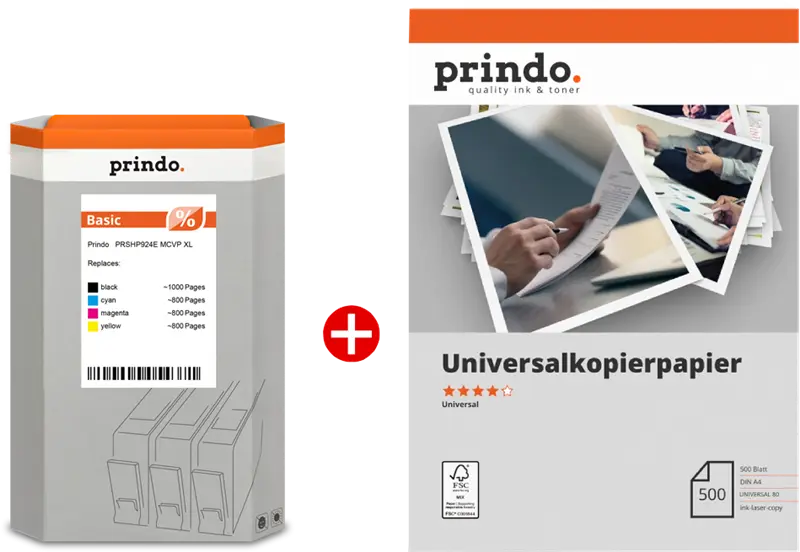 Prindo Basic XL Schwarz / Cyan / Magenta / Gelb / Weiss Value Pack PRSHP924E MCVP