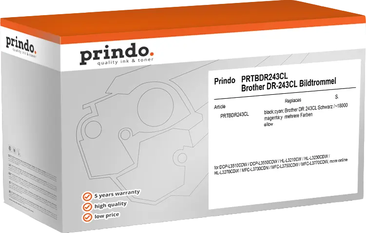 Prindo Classic Bildtrommel Schwarz / Cyan / Magenta / Gelb (PRTBDR243CL)