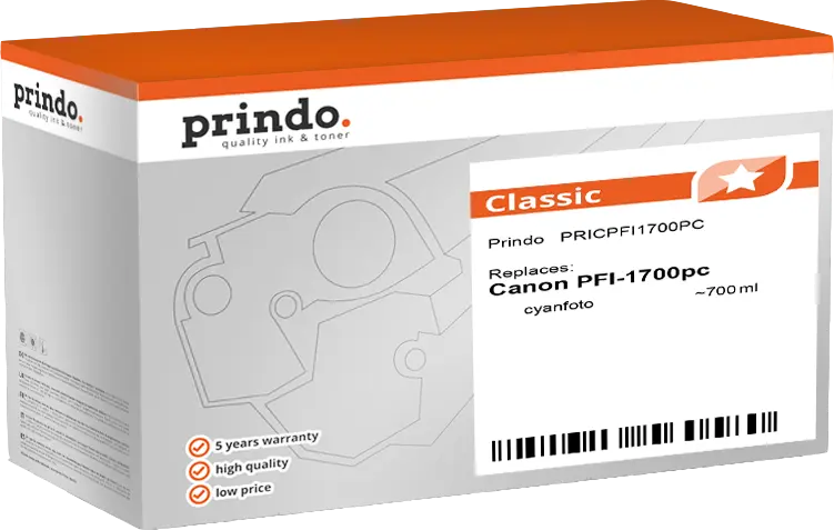 Prindo Classic Cyan (Foto) Druckerpatrone PRICPFI1700PC