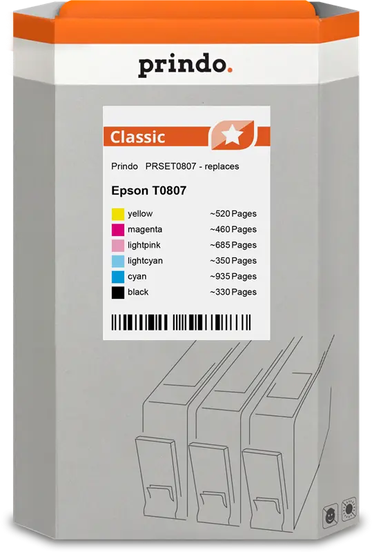 Prindo Classic Multipack Schwarz / Cyan / Magenta / Gelb / Cyan (hell) / Pink (hell) (PRSET0807)