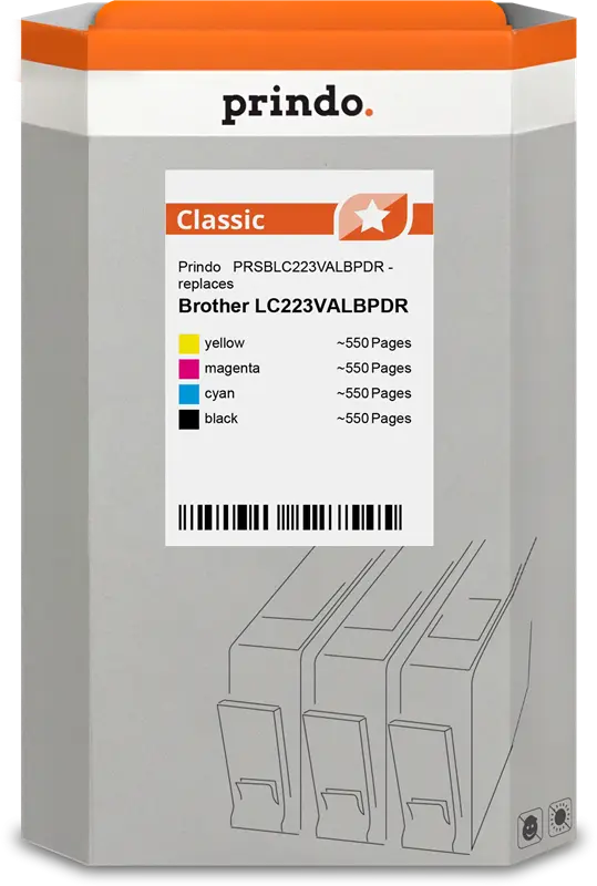 Prindo Classic Multipack Schwarz / Cyan / Magenta / Gelb (PRSBLC223VALBPDR)