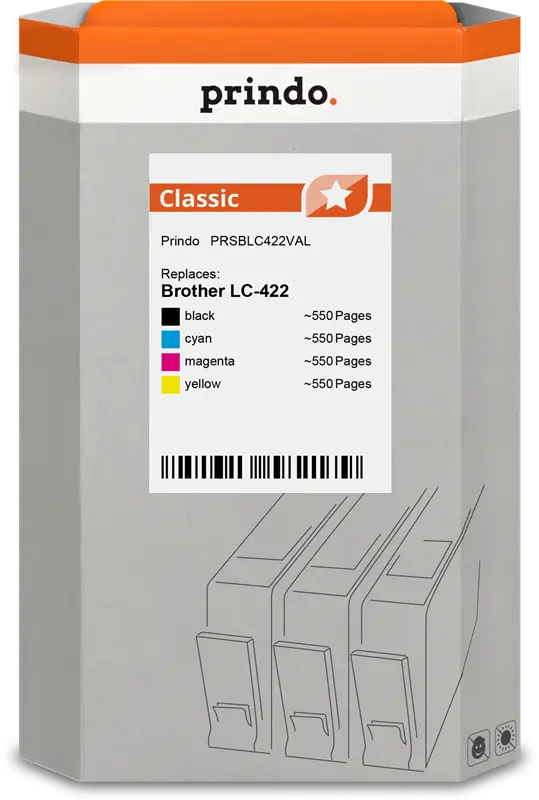 Prindo Classic Multipack Schwarz / Cyan / Magenta / Gelb (PRSBLC422VAL)