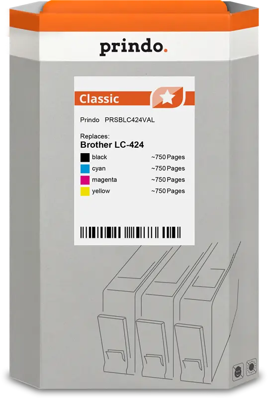 Prindo Classic Multipack Schwarz / Cyan / Magenta / Gelb (PRSBLC424VAL)