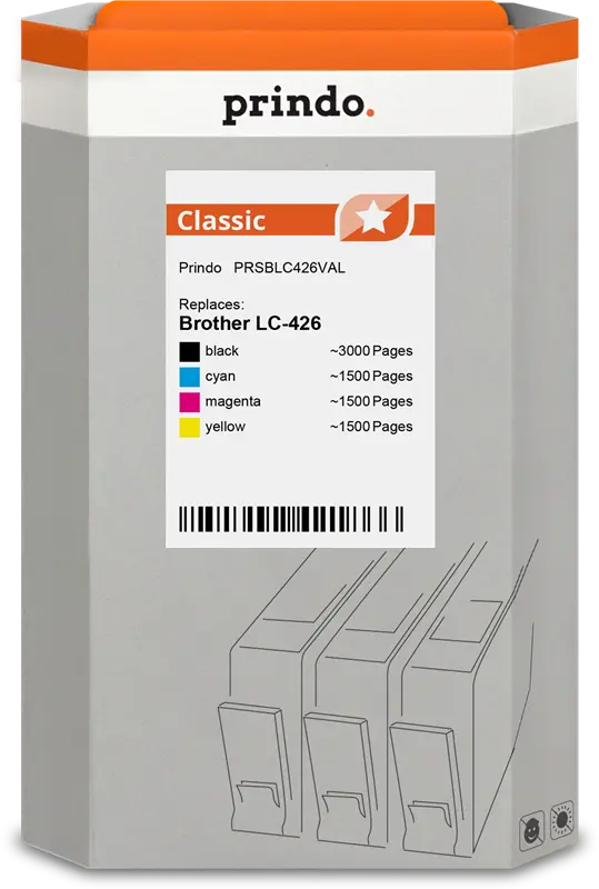Prindo Classic Multipack Schwarz / Cyan / Magenta / Gelb (PRSBLC426VAL)