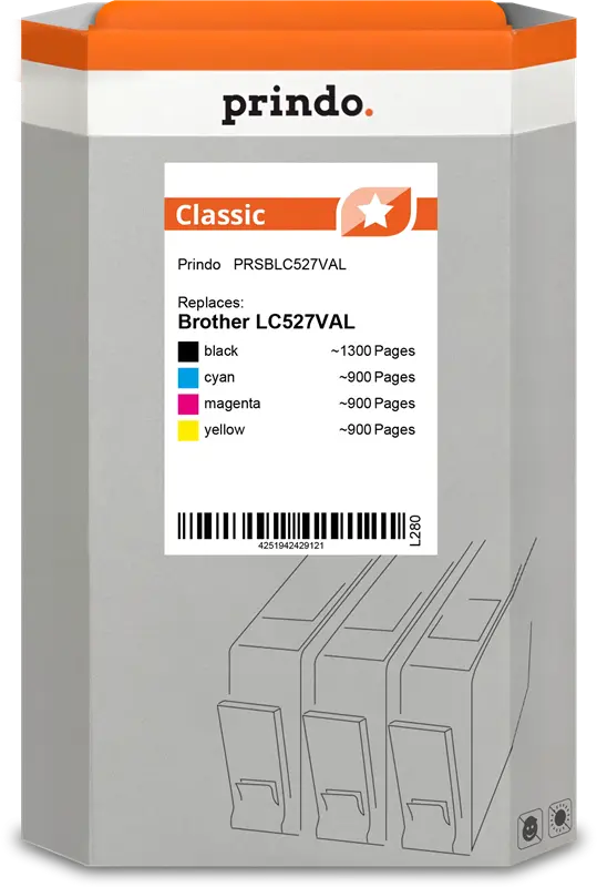 Prindo Classic Multipack Schwarz / Cyan / Magenta / Gelb (PRSBLC527VAL)