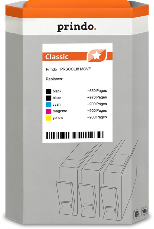 Prindo Classic Multipack Schwarz / Cyan / Magenta / Gelb (PRSCCLI8 MCVP)