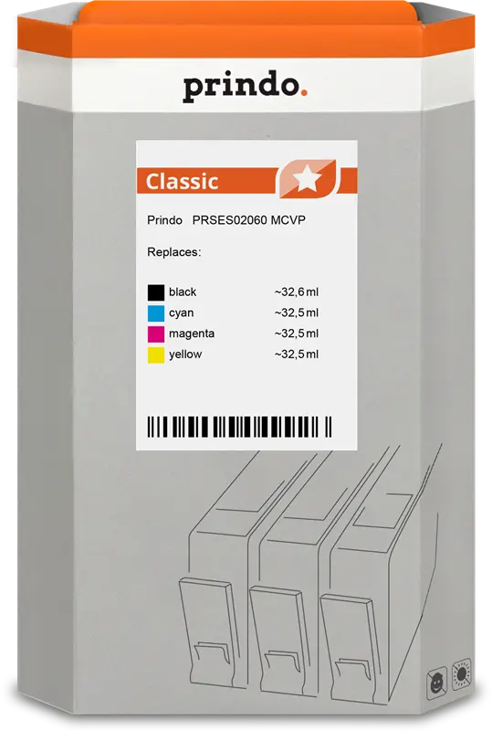 Prindo Classic Multipack Schwarz / Cyan / Magenta / Gelb (PRSES02060 MCVP)