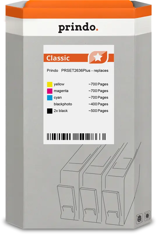 Prindo Classic Multipack Schwarz / Cyan / Magenta / Gelb (PRSET2636Plus)