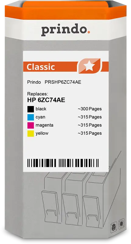 Prindo Classic Multipack Schwarz / Cyan / Magenta / Gelb (PRSHP6ZC74AE)