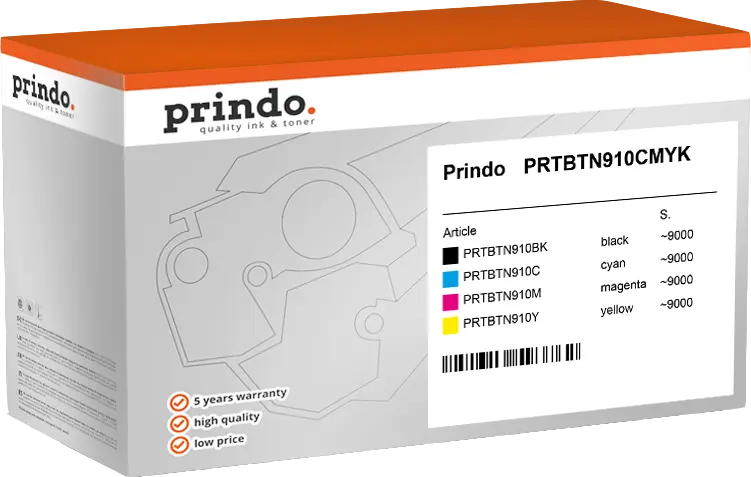 Prindo Classic Multipack Schwarz / Cyan / Magenta / Gelb (PRTBTN910CMYK)