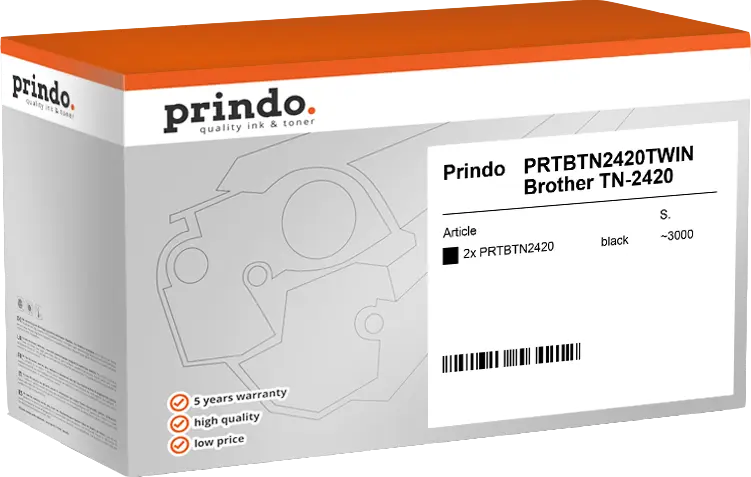 Prindo Classic Multipack Schwarz (PRTBTN2420TWIN)