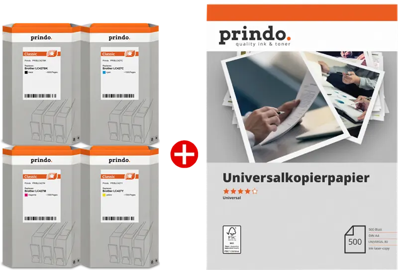 Prindo Classic Schwarz / Cyan / Magenta / Gelb Value Pack PRSBLC427 MCVP