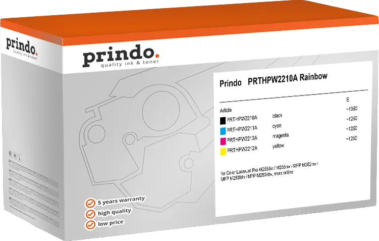 Prindo Classic Schwarz / Cyan / Magenta / Gelb Value Pack PRTHPW2210A Rainbow