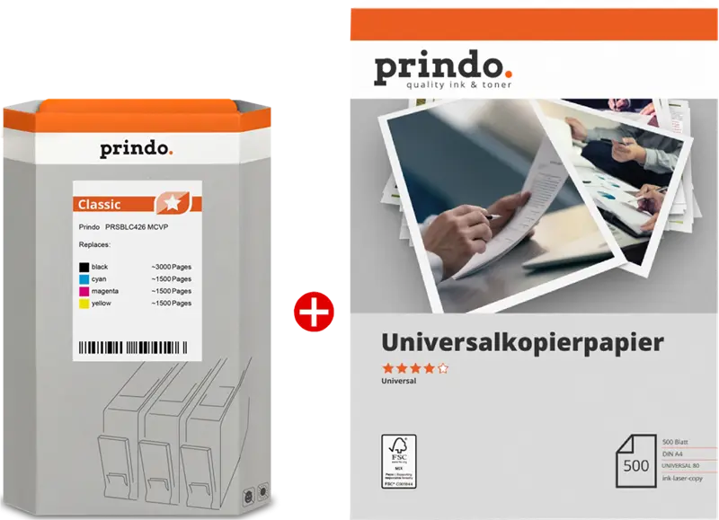 Prindo Classic Schwarz / Cyan / Magenta / Gelb / Weiss Value Pack PRSBLC426 MCVP