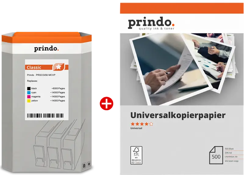 Prindo Classic Schwarz / Cyan / Magenta / Gelb / Weiss Value Pack PRSCGI56 MCVP