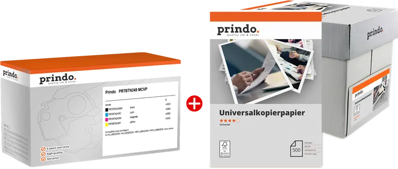Prindo Classic Schwarz / Cyan / Magenta / Gelb / Weiss Value Pack PRTBTN249 MCVP