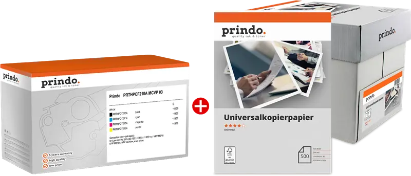 Prindo Classic Schwarz / Cyan / Magenta / Gelb / Weiss Value Pack PRTHPCF210A MCVP 03