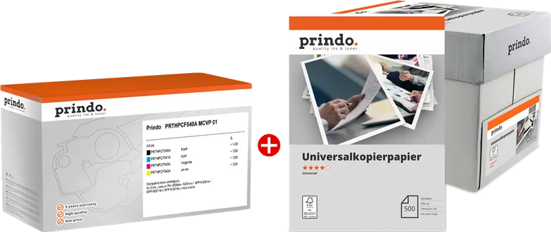 Prindo Classic Schwarz / Cyan / Magenta / Gelb / Weiss Value Pack PRTHPCF540A MCVP 01