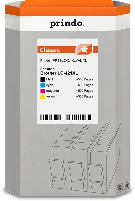 Prindo Classic XL Multipack Schwarz / Cyan / Magenta / Gelb (PRSBLC421XLVAL)