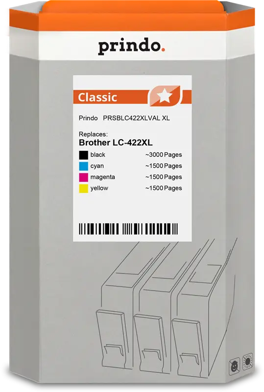 Prindo Classic XL Multipack Schwarz / Cyan / Magenta / Gelb (PRSBLC422XLVAL)