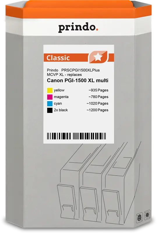 Prindo Classic XL Multipack Schwarz / Cyan / Magenta / Gelb (PRSCPGI1500XLPlus MCVP)