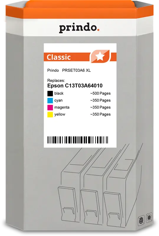 Prindo Classic XL Multipack Schwarz / Cyan / Magenta / Gelb (PRSET03A6)