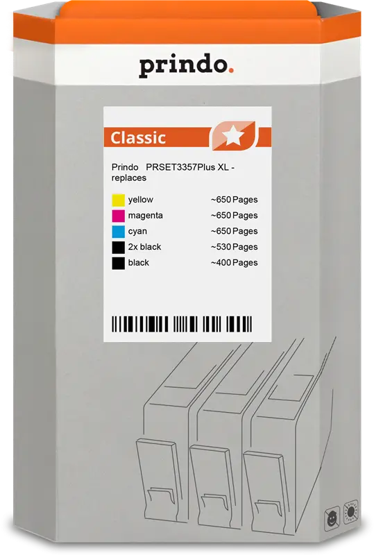 Prindo Classic XL Multipack Schwarz / Cyan / Magenta / Gelb (PRSET3357Plus)