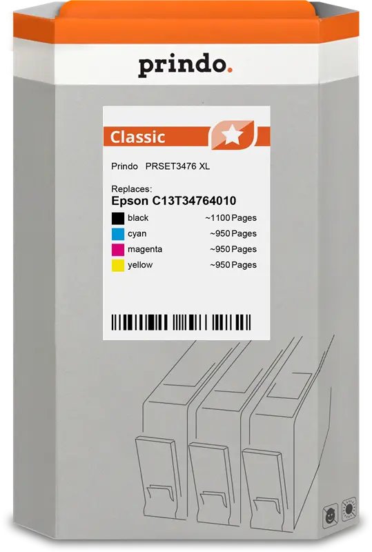 Prindo Classic XL Multipack Schwarz / Cyan / Magenta / Gelb (PRSET3476)