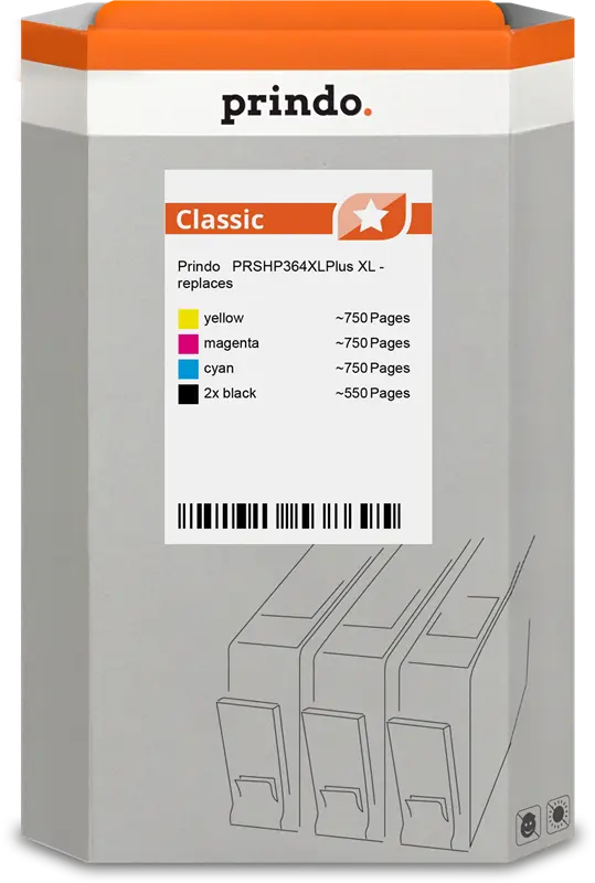 Prindo Classic XL Multipack Schwarz / Cyan / Magenta / Gelb (PRSHP364XLPlus)