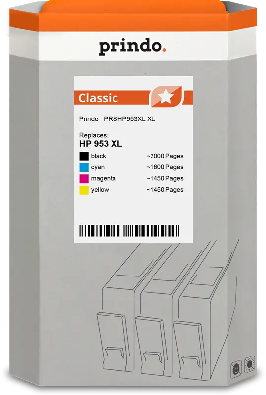 Prindo Classic XL Multipack Schwarz / Cyan / Magenta / Gelb (PRSHP953XL)