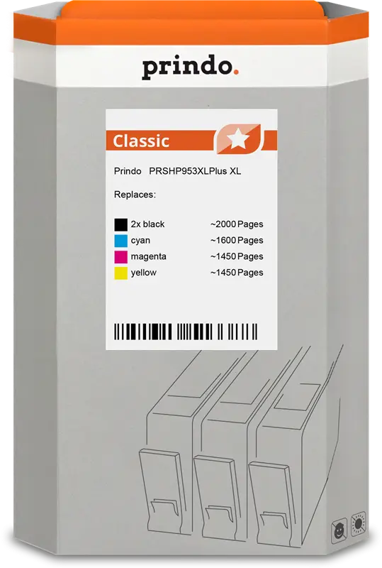 Prindo Classic XL Multipack Schwarz / Cyan / Magenta / Gelb (PRSHP953XLPlus)