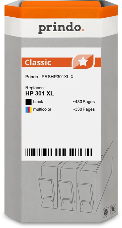Prindo Classic XL Multipack Schwarz / mehrere Farben (PRSHP301XL)