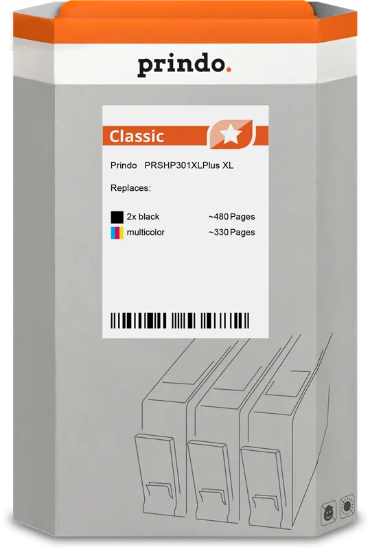 Prindo Classic XL Multipack Schwarz / mehrere Farben (PRSHP301XLPlus)