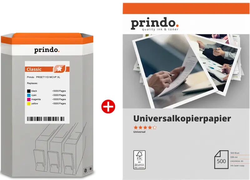Prindo Classic XL Schwarz / Cyan / Magenta / Gelb Value Pack PRSET11D MCVP