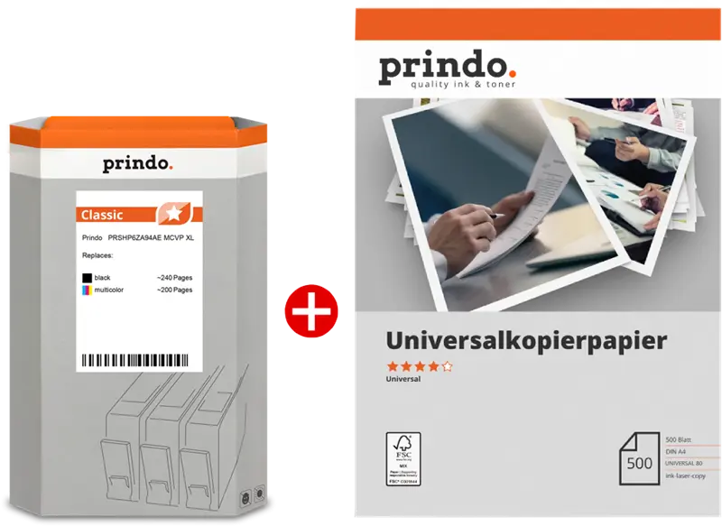 Prindo Classic XL Schwarz / mehrere Farben / Weiss Value Pack PRSHP6ZA94AE MCVP