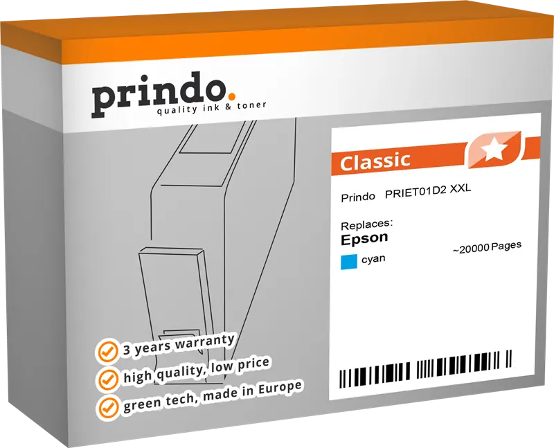 Prindo Classic XXL Cyan Druckerpatrone PRIET01D2