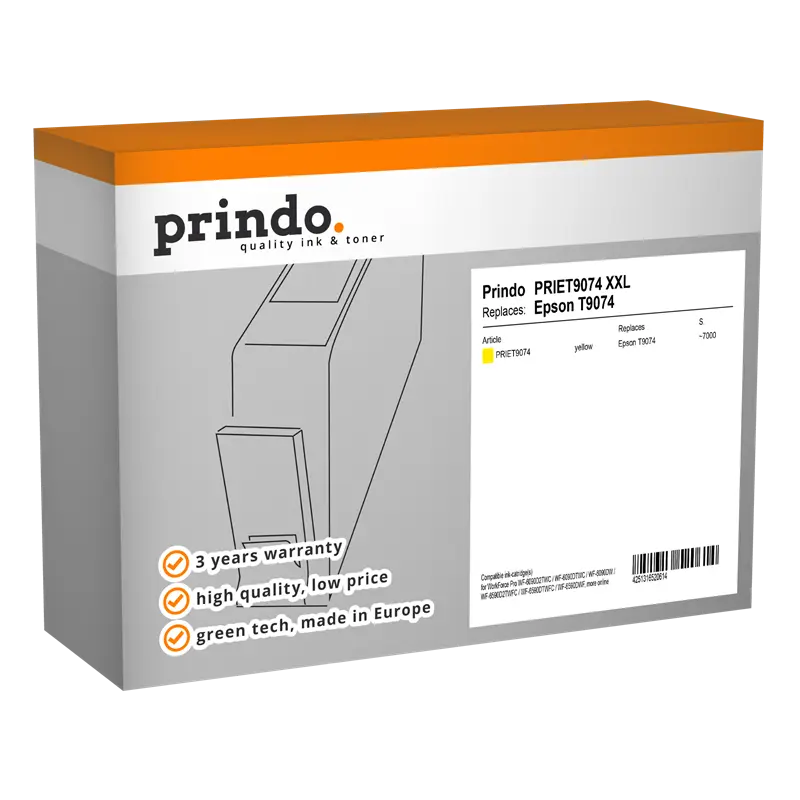 Prindo Classic XXL Gelb Druckerpatrone PRIET9074