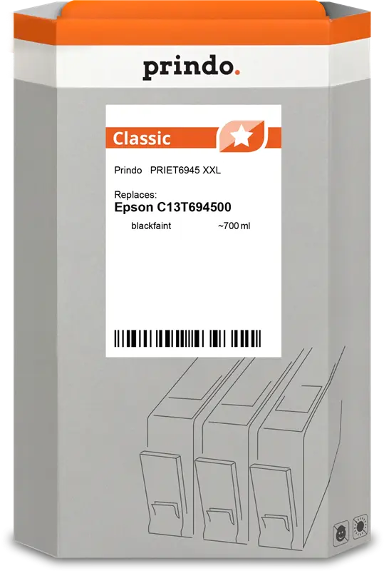 Prindo Classic XXL Schwarz (Matt) Druckerpatrone PRIET6945