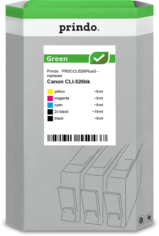 Prindo Green Multipack Schwarz / Cyan / Magenta / Gelb (PRSCCLI526PlusG)