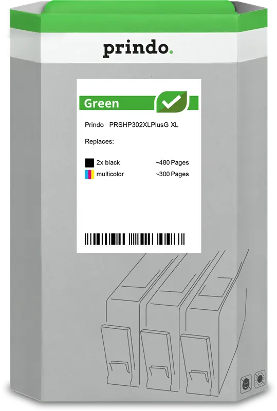 Prindo Green Multipack Schwarz / mehrere Farben (PRSHP302XLPlusG)