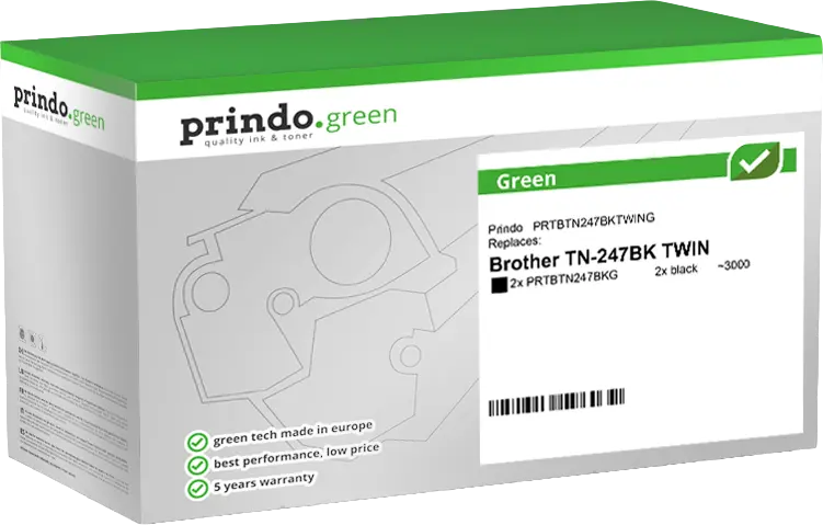 Prindo Green Multipack Schwarz (PRTBTN247BKTWING)