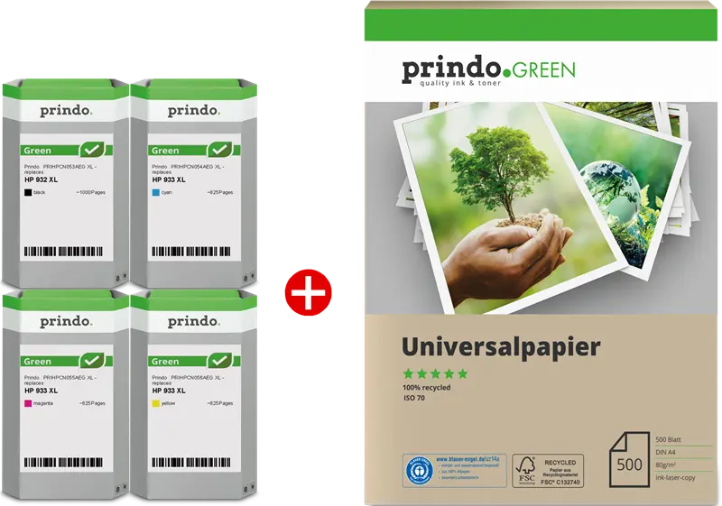 Prindo Green Schwarz / Cyan / Magenta / Gelb Value Pack PRSHPC2P42AEG MCVP