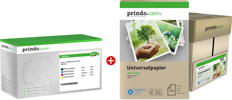 Prindo Green Schwarz / Cyan / Magenta / Gelb Value Pack PRTBTN243G MCVP