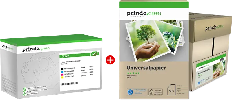 Prindo Green Schwarz / Cyan / Magenta / Gelb Value Pack PRTBTN423G MCVP