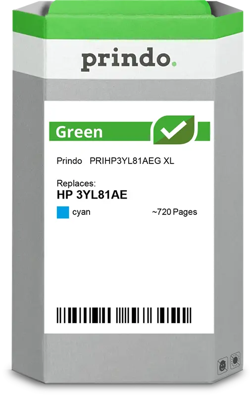 Prindo Green XL Cyan Druckerpatrone PRIHP3YL81AEG