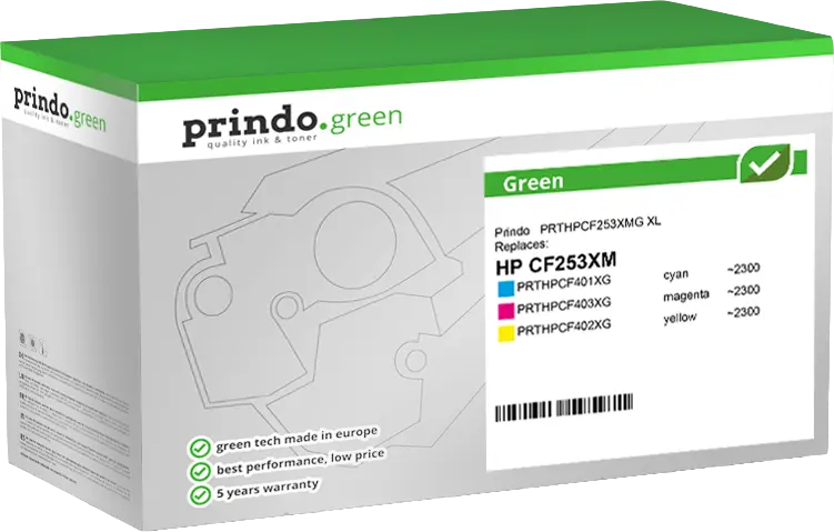 Prindo Green XL Multipack Cyan / Magenta / Gelb (PRTHPCF253XMG)